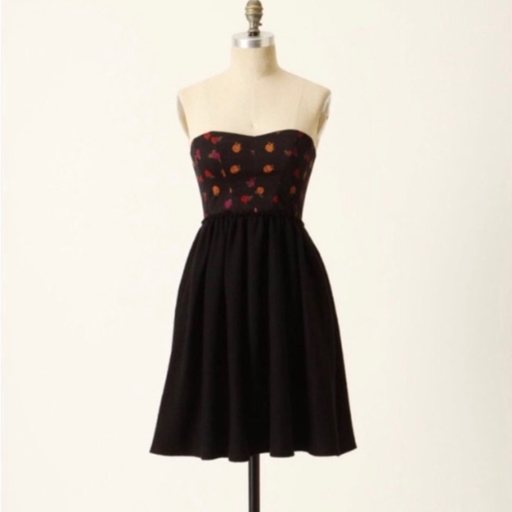 Maple Anthropologie Wool Strapless Rose Dress